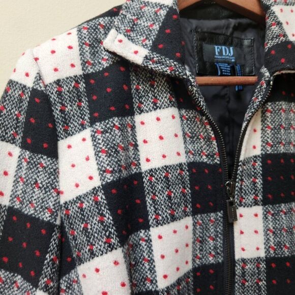 Vintage plaid faux leather jacket / M - Picture 4 of 6